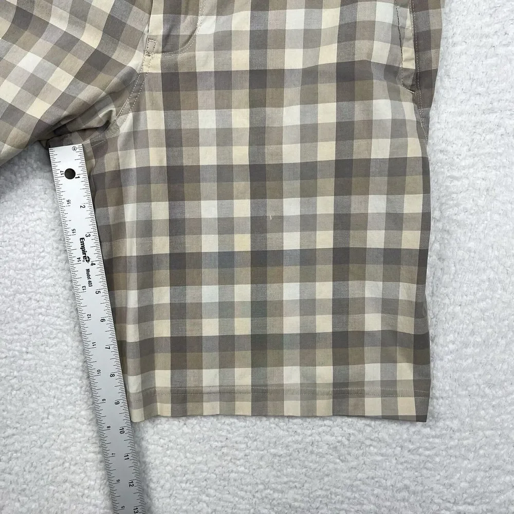 Lululemon Shorts Mens 36 Beige Plaid Chino Golf Performance‎ Casual Outdoors